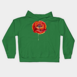 Big Poppy Flower Kids Hoodie